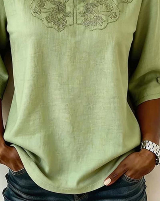 Bluse Frog Knopf Mandarin Kragen Chinesischer Stil