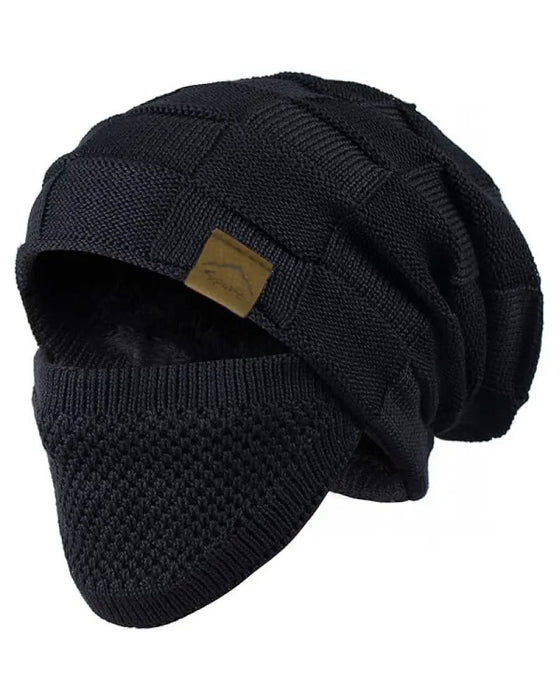 Strickmütze Maske Set Winter Mütze Gesicht Ohr Abdeckung
