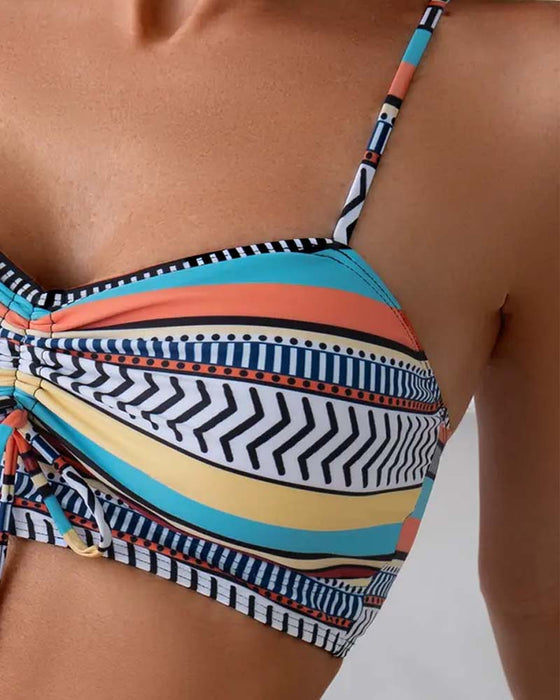 Badeanzug Resort-Print Bikini dreiteilig