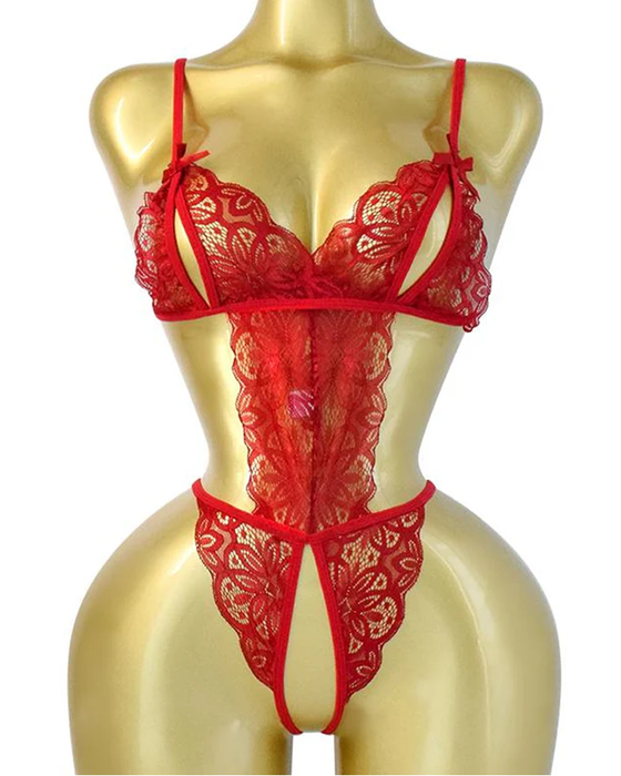 Lingerie Spitze Schleife Einteilig Sexy