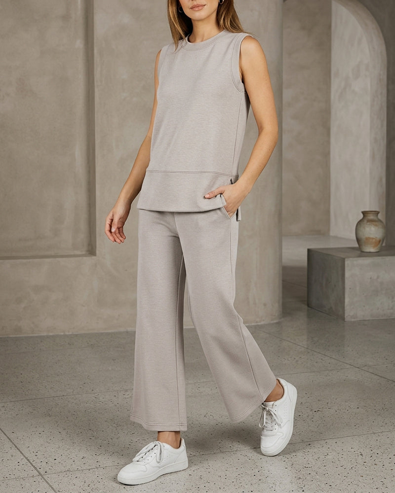Set Ärmelloses Tanktop Und Gerades Bein Hose