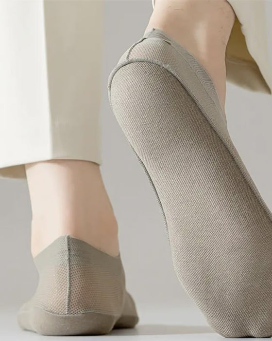 Ultradünne Linersocken rutschfest aus gekämmter Baumwolle, unsichtbare Socken