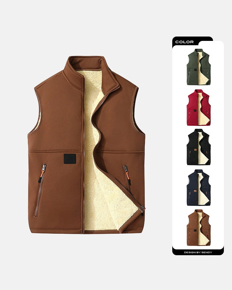 Cardigan Gepolstert Polar Fleece Offene Vorderseite