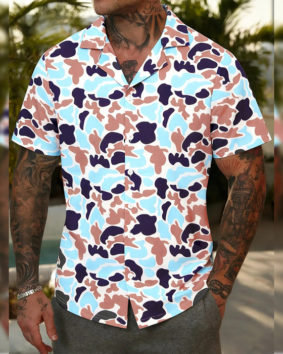 Herrenhemd Lässig Mit Camouflage-Muster