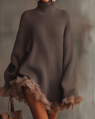 Set Mit Elegantem Stil, Pullover-Schicht Und Camisole-Kleid