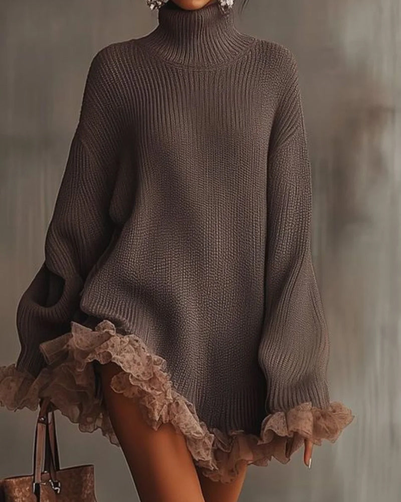 Set Mit Elegantem Stil, Pullover-Schicht Und Camisole-Kleid