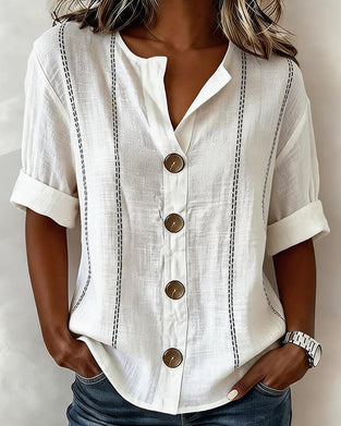 Bluse Kurzarm Knopfleiste