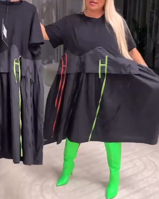 Kleid Bandnaht Falsch Zweiteilig