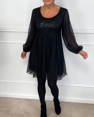 Kleid Runder Halsausschnitt Modisch Unifarben Locker