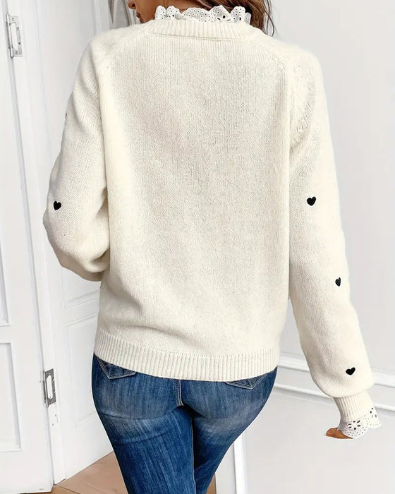 Pullover lässig Herz Mode