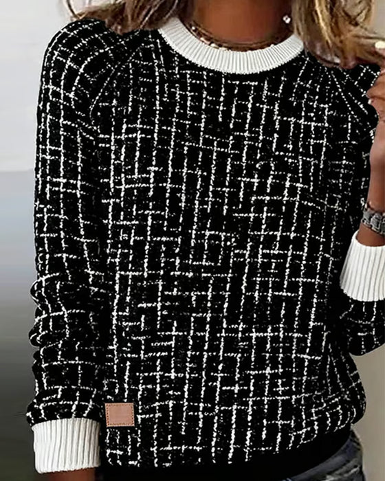 Sweatshirt casual kariert bedruckt