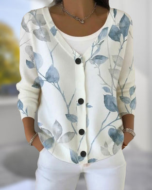 Cardigan Mit Botanisch-Inspirierter Stimmung