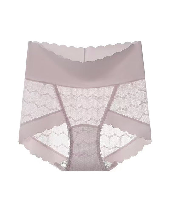 Atmungsfreie Nahtlose High-Waist Spitzen Slip
