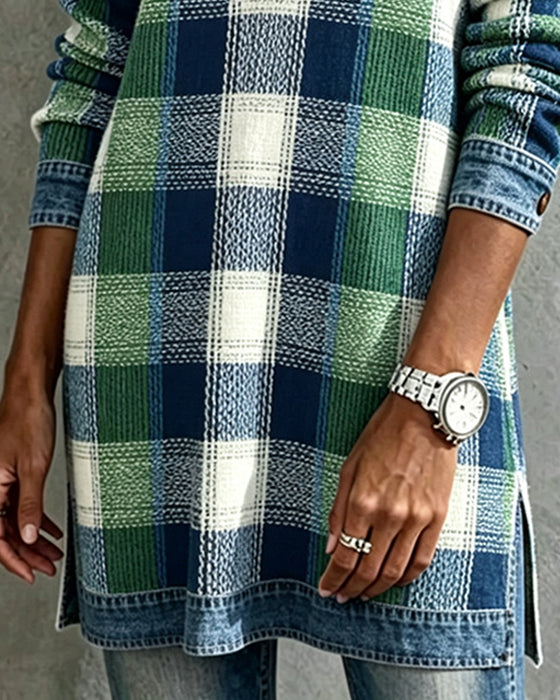 Kleid Karo Trendy Lässig