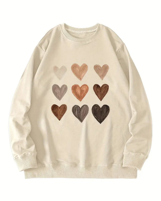 Sweatshirt Buntes Herzförmiges Pullover