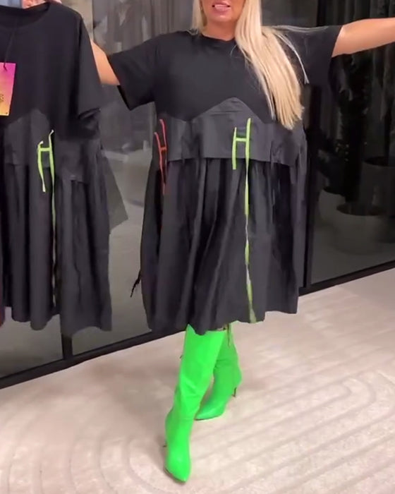 Kleid Bandnaht Falsch Zweiteilig