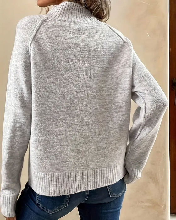 Pullover Mit Polokragen Und Knopfleiste