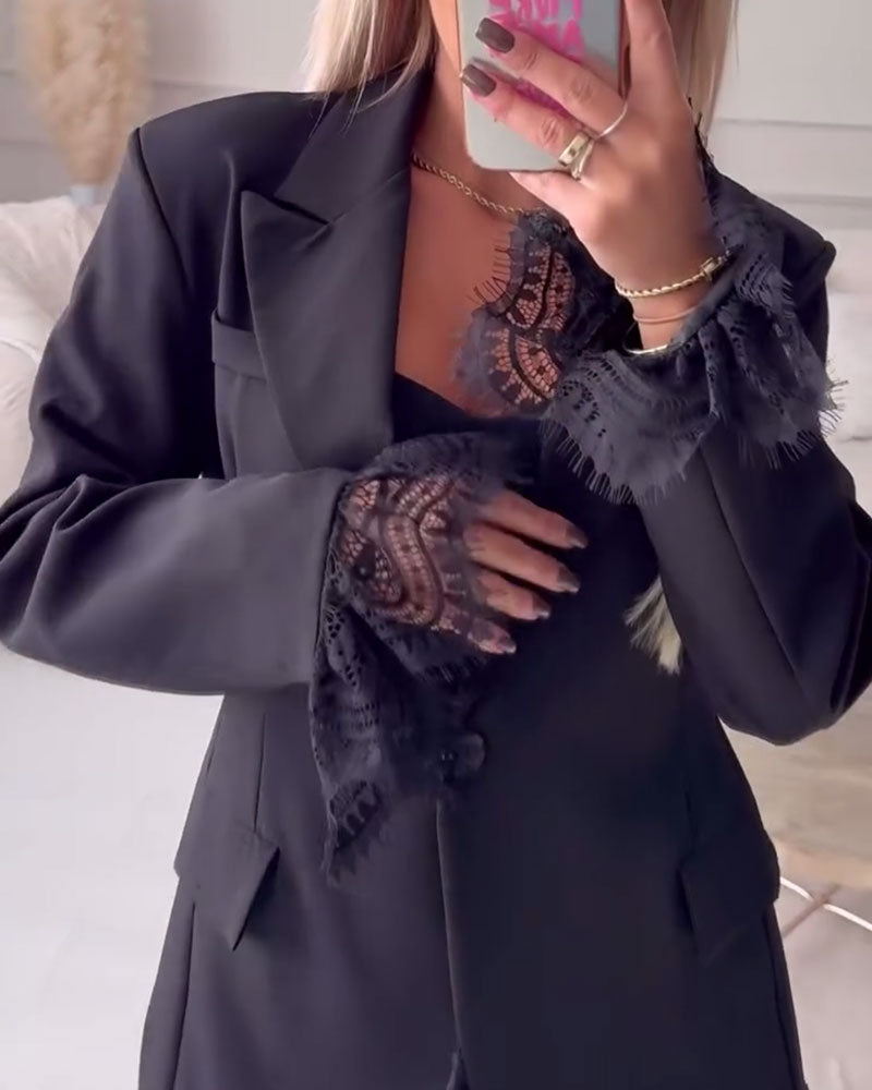 Kleid Spitze Patchwork Anzug