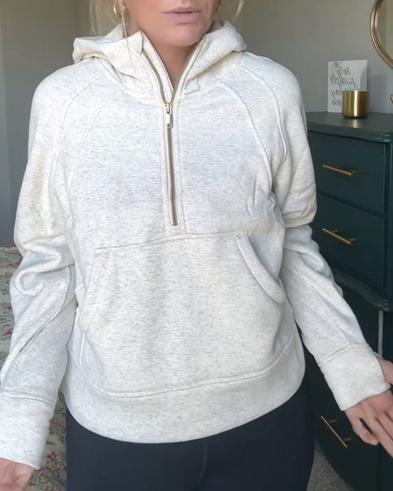 Langarm‑Kapuzenpullover Mit Reißverschluss