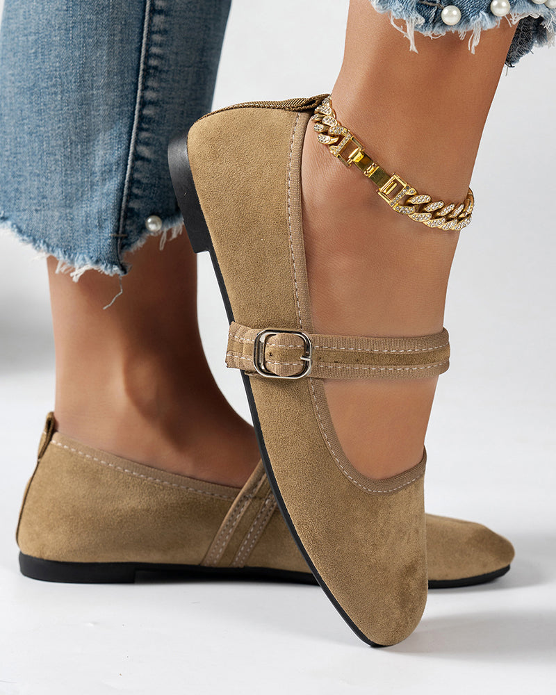Damen Vintage Klassisch Elegant Quadratische Zehe Klassische Mary Jane Schuhe