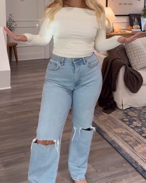 Top Ein Schulter Slim Fit Und Vielseitig