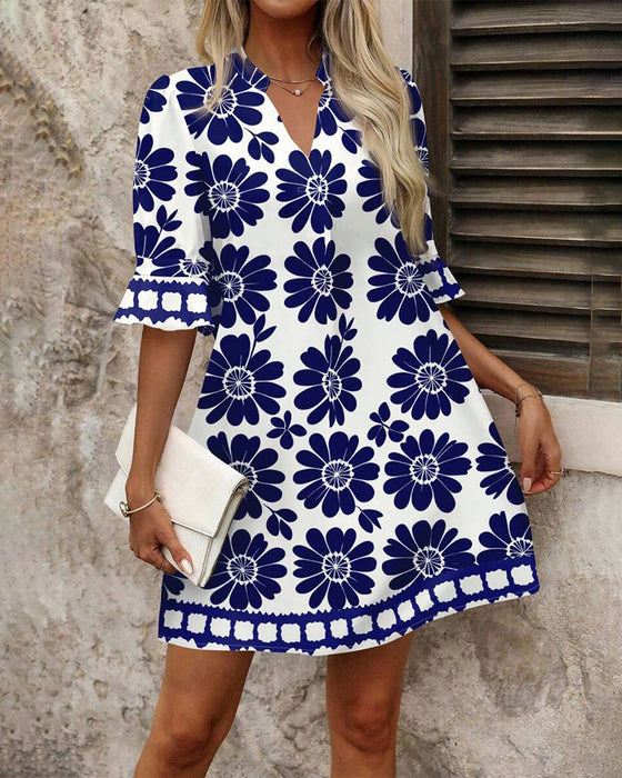 Elegantes Straight Kleid mit Blumenprint