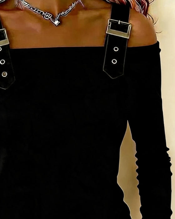 Oberteil Langarm Off-Shoulder Camisole