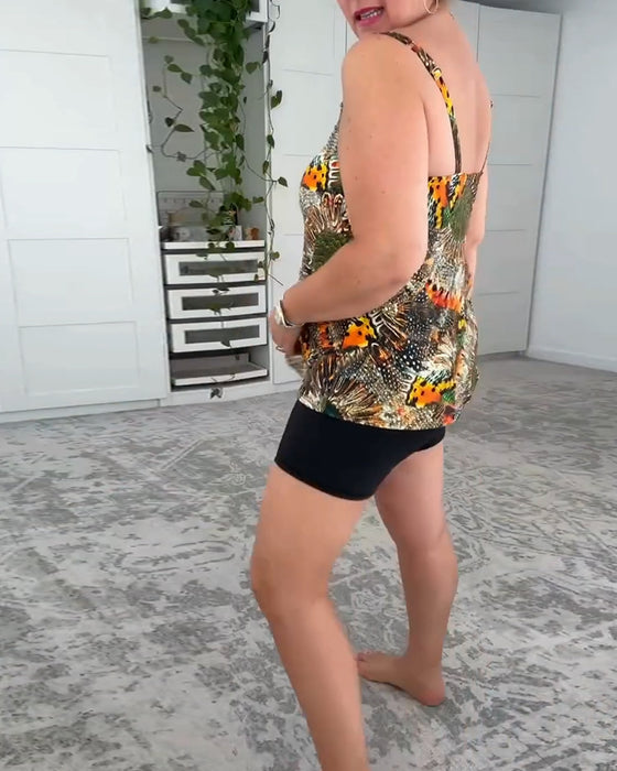 Badeanzug Zwei-Teilig Bedruckt Boxershorts