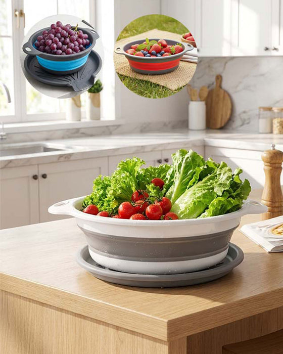 Zusammenklappbares Küchensieb Abtropfsieb Set Mit Abtropfschale