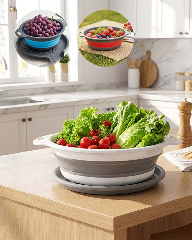 Zusammenklappbares Küchensieb Abtropfsieb Set Mit Abtropfschale