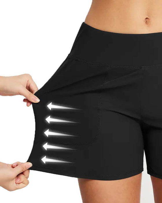 Shorts Hohe Taille Schlitz Sportlich Lässig
