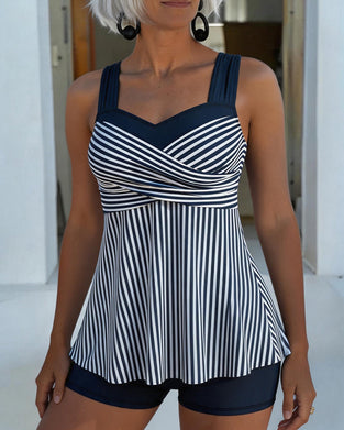 Tankini Gestreift Camisole Zweiteilig
