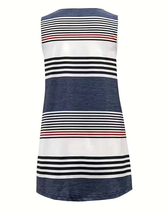 Tanktop Gestreift Ärmellos V-Ausschnitt