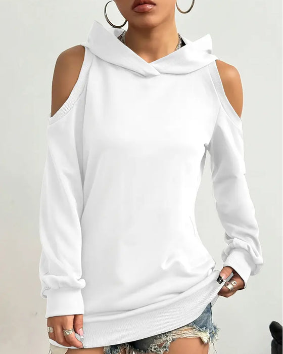 Überdie-Schulter-Hoodie Or Schulterfreier Hoodie Mit Kapuze