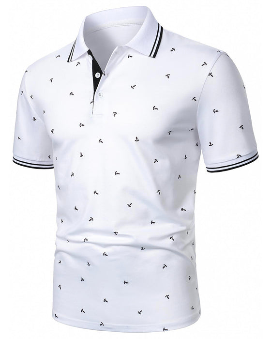 T-Shirt Polo Kragen Pfeil Muster Freizeit
