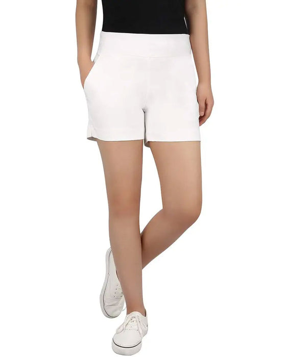 Einfarbige Shorts Mit Mittlerem Bund