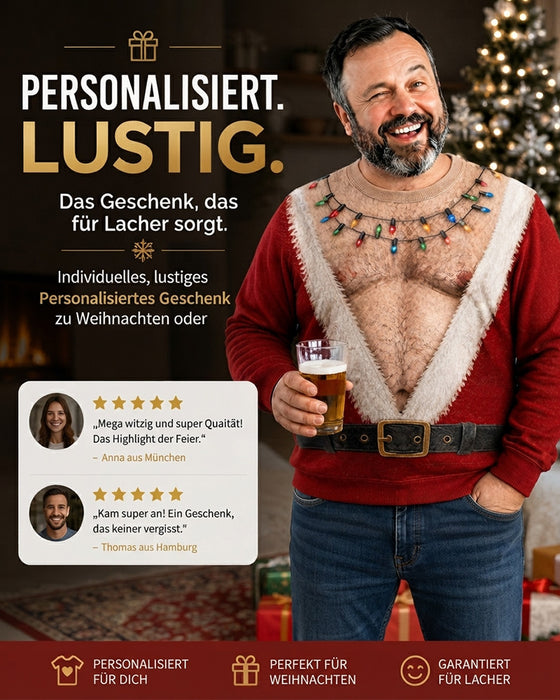 Sweatshirt Rundhals Muskelprint Weihnachtsstil