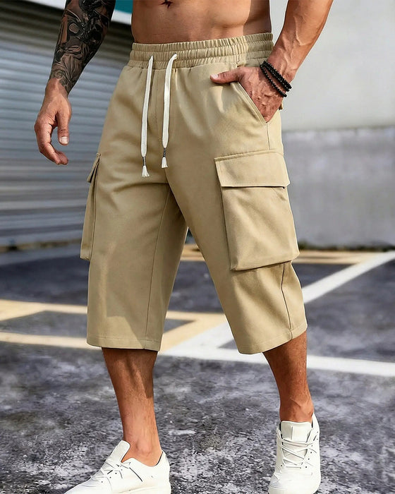 Hose Elastische Taille Kordelzug Tasche Herren