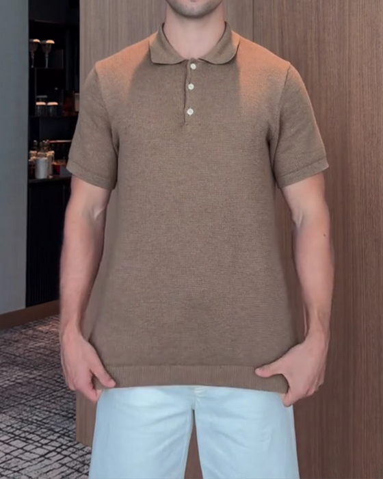Herren-T-Shirt Mit Weiter Passform Und Lässigem Polokragen