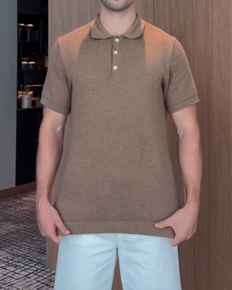 Herren-T-Shirt Mit Weiter Passform Und Lässigem Polokragen