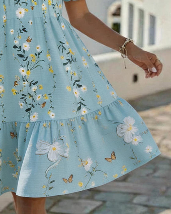 Kleid Daisy Spitze Kurzer Ärmel Urlaub