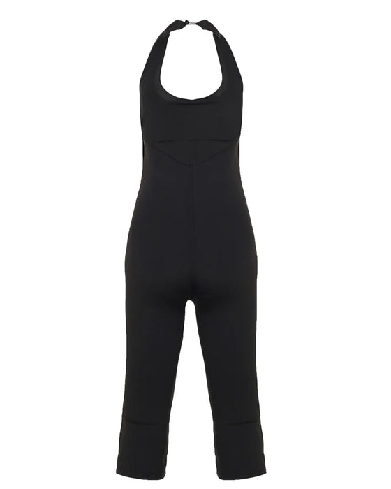 Overall Quadratischer Ausschnitt Ärmellos Tailliert Taille
