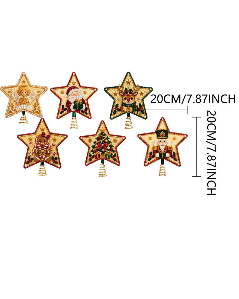 DIY Fünfzackiger Stern Diamantmalerei Weihnachtsbaumspitze