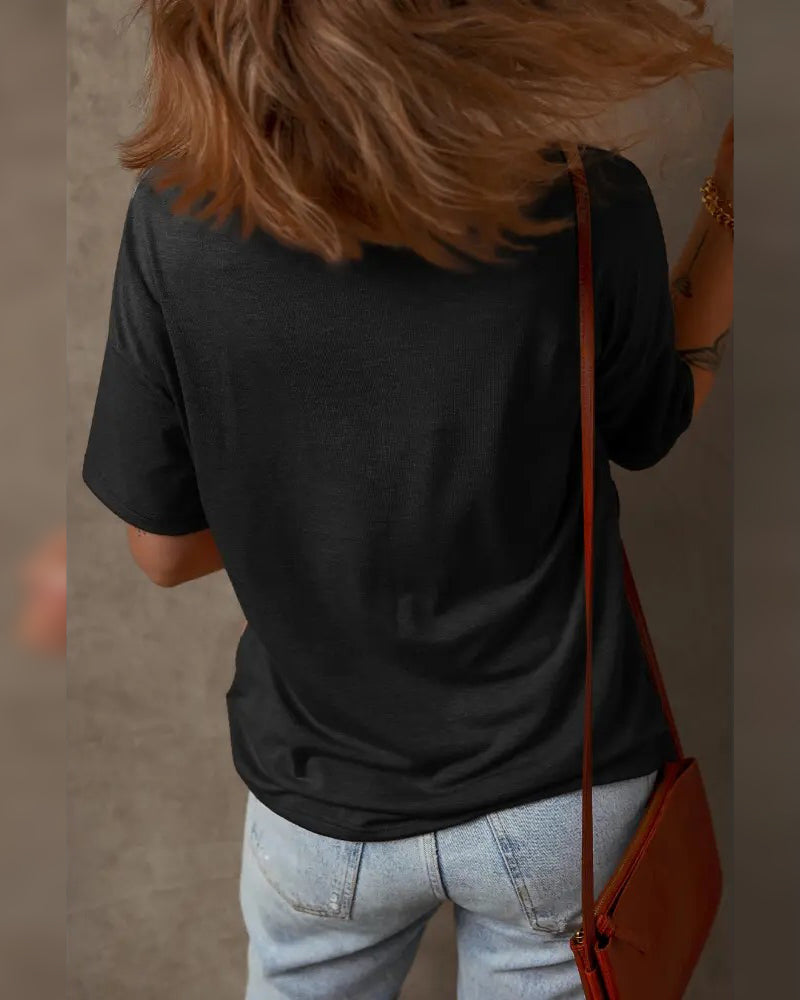 T-Shirt Colorblock Waffelstrick