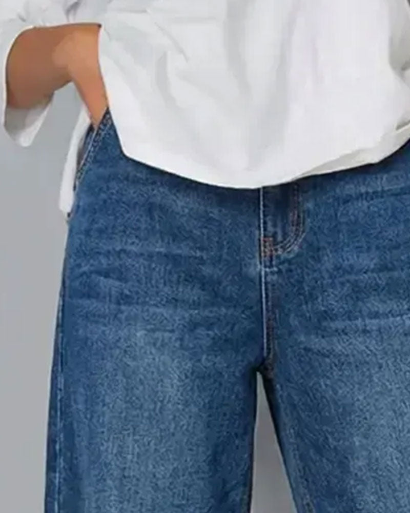 Hose Denim Patchwork Casual