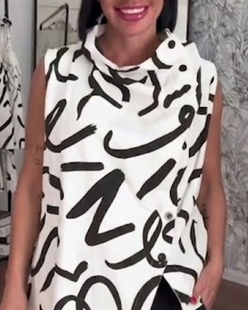 Bluse Stilvoll Unregelmäßiger Druck