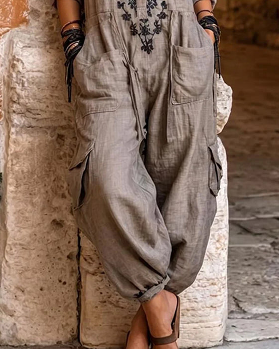 Jumpsuit Bedruckt Tapered-Leg Cargo