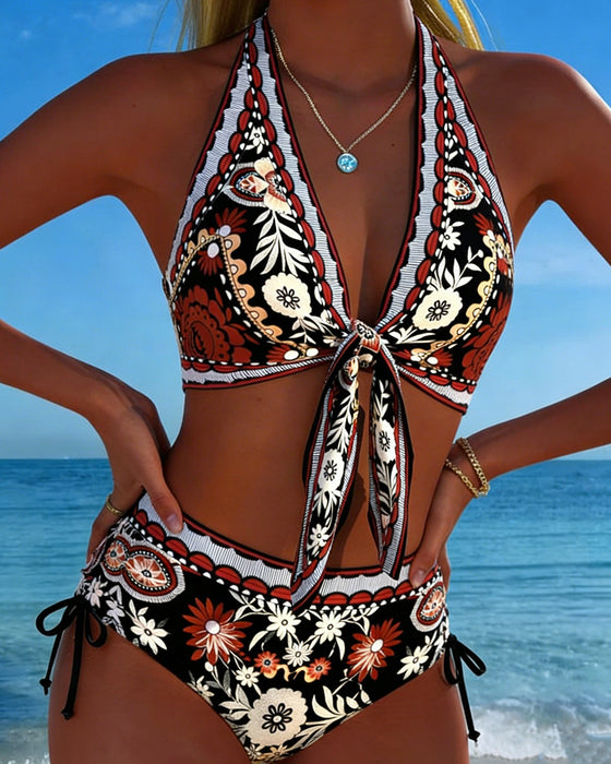 Bikini Vintage Blumig Druck Halter