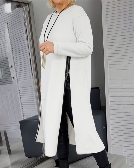 Kleid stylische große Tasche Reißverschluss-Design
