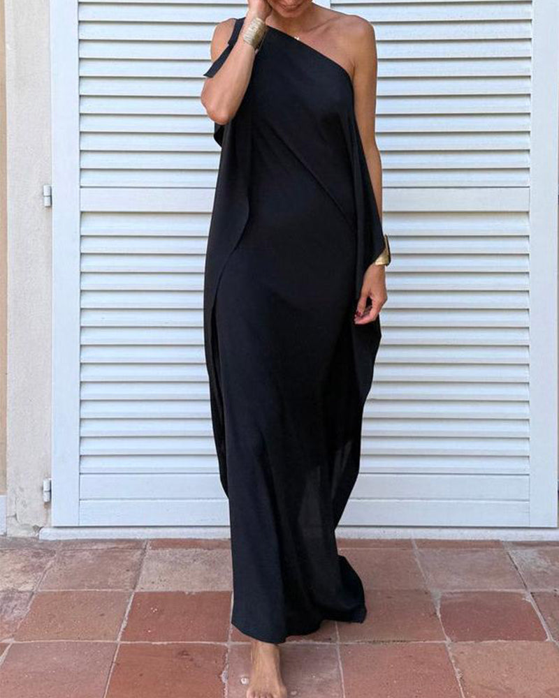 Kleid fließend einfarbig